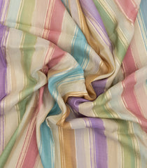 Multi Colour Woven Art Viscose Saree With Zari Stripes & Peach Pallu-BL4699