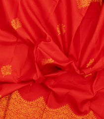 Red Handloom Kanchipuram Silk Saree With Floral Zari Motifs-KA16403