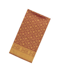 Maroon Woven Art Dupion Saree With Floral Zari Motifs-BL5864