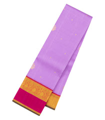 Lavender Handloom Korvai Kanchipuram Silk Saree With Zari Buttas-KA16684