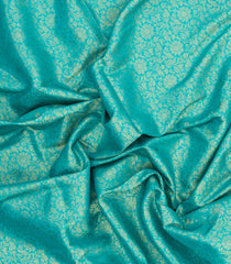 Turquoise Printed Art Dupion Saree With Meena Floral Motifs-BL5870