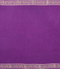 Purple Printed Jaipur Cotton Saree With Printed Floral Motifs-JC1751