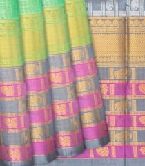 Aquamarine Handloom Chirala Soft Silk Saree With Checks-Aquamarine