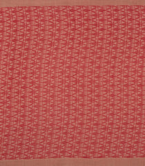 Peach Handloom Bengal Cotton Saree With Chevron Stripes-BG1625