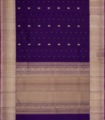 Dark Purple Handloom Kanchipuram Silk Saree With Gandaberunda Buttas-KA15067