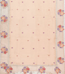 Light Peach Embroidered Synthetic Tissue Saree With Floral Motifs-SY0568