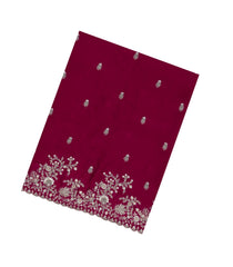 Magenta Woven Synthetic Blended Saree With Embroidered Motifs-EN1985