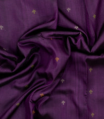 Dark Purple Handloom Soft Tussar Silk Saree With Floral Buttas-TU3734
