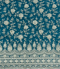 Blue Woven Synthetic Blended Saree With Embroidered Motifs-EN2042