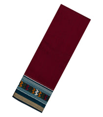 Maroon Printed Chanderi Cotton Saree With Zari Border-BL5489