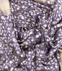 Lilac Handloom Organza Satin Soft Silk Saree With Floral Vine Motifs-SO4075