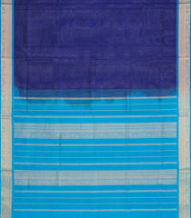 Blue Handloom Silk Cotton Saree With Contrast Border-SC4708