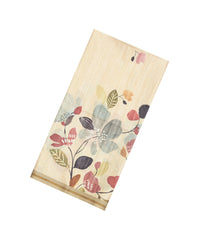 Sandal Printed Synthetic Tussar Silk Saree With Contrast Border-SY0134