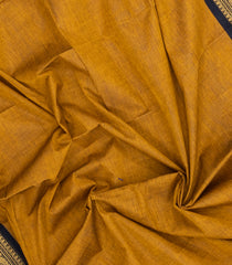 Oil Mustard Woven Chettinad Cotton Saree With Contrast Border-CN1911