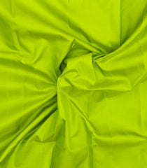 Neon Green Handloom Korvai Kanchipuram Silk Saree With Crimson Border-KA15886