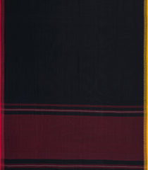 Black Woven Bengal Cotton Saree With Ganga Jamuna Border-BG1882