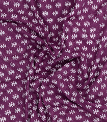 Lilac Printed Jaipur Cotton Saree With Printed Floral Motifs-JC1780