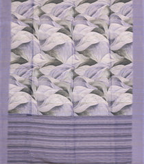 Lavender Printed Synthetic Tussar Silk Saree With Contrast Border-SY0140