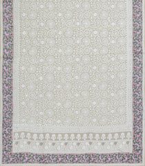 Off White Woven Synthetic Blended Saree With Embroidered Motifs-EN2012