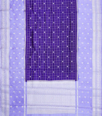 Violet Woven Banarasi Poona Silk Saree With Checks & Buttas-BP1019