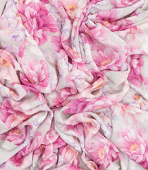 Off White Woven Crepe Silk Saree With Printed Floral Motifs-PS0515