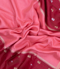 Light Peach Woven Blended Viscose With Contrast Border-BL5575