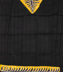 Black Woven Silk Saree With Printed Floral Motifs-PS0569