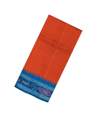 Rust Woven Dupion Silk Saree With Tie & Dye Border-DS0639