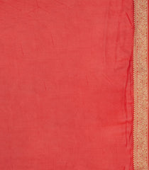 Red Woven Blended Georgette Saree With Diagonal Floral Motifs-EN1902