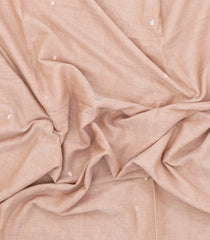 Taupe Handloom Bengal Cotton Saree With Coin Buttas-BG1663