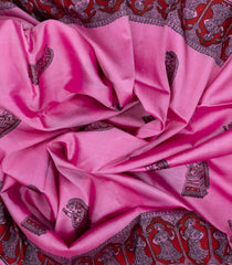 Bubble-gum Pink Woven Tussar Silk Saree With Printed Dance Motifs-TU2994