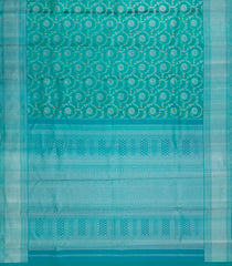Sea Green Handloom Kanchipuram Silk Saree With Meena Floral Motifs-KA15727