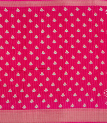 Hot Pink Printed Synthetic Dola Silk Saree With Motifs & Zari Stripes-SY0453