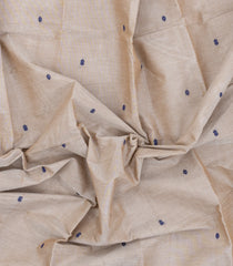 Taupe Woven Chettinad Cotton Saree With Buttas-CN1873