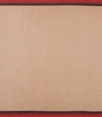 Beige & Red Handwoven Bengal Cotton Saree With Stripes-BG1475