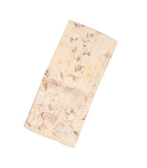 Cream Woven Tussar Silk Saree With Printed Floral Motifs & Sequin Work-TU2897