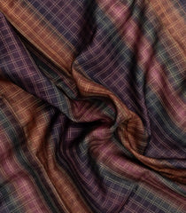 Multi Colour Printed Synthetic Dupion Saree With Checks & Contrast Border-BL6045