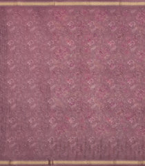Lilac Printed Chanderi Cotton Saree With Floral Motifs-CC1749