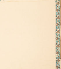 Cream Printed Jaipur Cotton Saree With Floral Motifs-JC1807