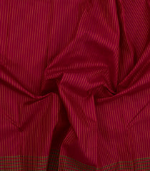 Crimson Handloom Kanchipuram Silk Saree With Stripes & Contrast Border-KA15110