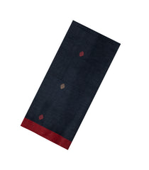 Black Woven Tussar Silk Saree With Buttas & Contrast Border-TU3472