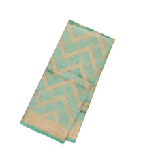 Aquamarine Handloom Banarasi Organza Silk Saree With Stripes-BE1640