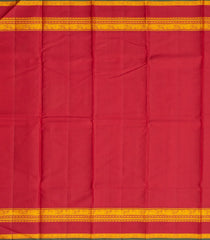 Yellow Handloom Korvai Kanchipuram Silk Saree With Contrast Crimson Border-KA12997