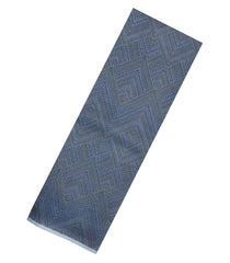 Grey Printed Silk Saree With Chevron Motifs-PS0699