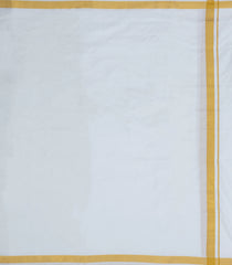 White Handloom Pure Silk 10 Yards Dhoti With 6 Yards Angavasthram-CD1555