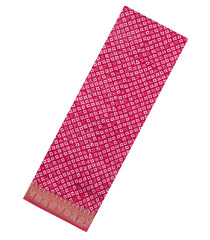 Pink Printed Chanderi Cotton Saree With Zari Border-CC1465
