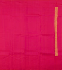 Hot Pink Handloom Kanchipuram Silk Saree With Stripes & Buttas-KA15722