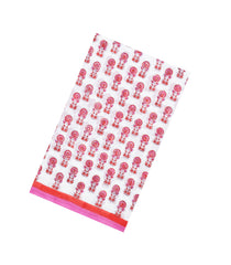 White Printed Jaipur Cotton Saree With Floral Motifs-JC1505
