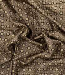 Black Woven Pure Silk Saree With Ajrakh Print-TU3210