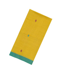 Mustard Woven Tussar Silk Saree With Buttas & Contrast Border-TU3470